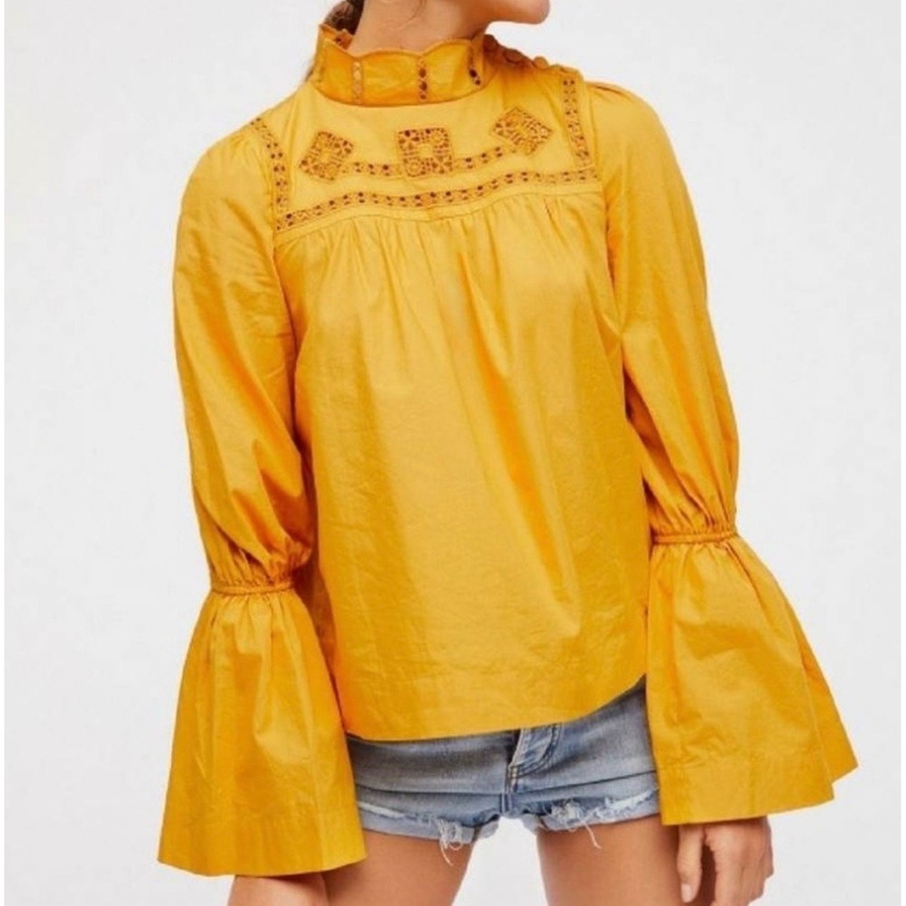 Free People Another Eternity Top Women
Marigold Yellow Embroidered Size XS